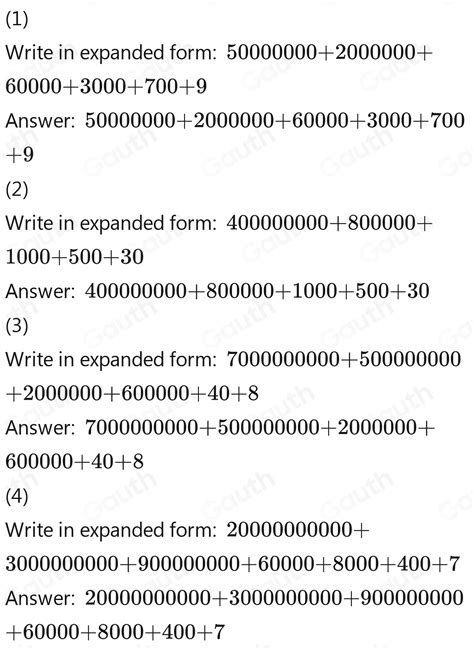 Solved: 7. Let's write the following numbers in the expanded forms.. a ...