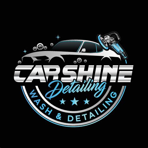 Mobile valeting and detailing service company circular logo with car ...