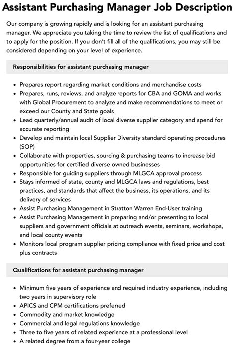 Image result for Purchasing Assistant Job Description