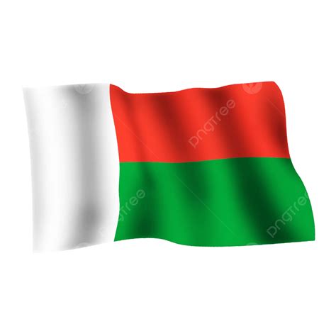 馬達加斯加在透明背景上飄揚的旗幟, 馬達加斯加國旗, 揮著旗子, 标志样机素材圖案，PSD和PNG圖片免費下載