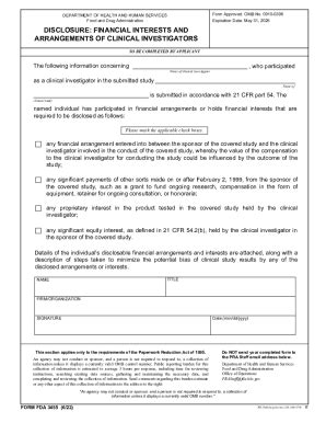 Transcelerate Financial Disclosure Form - Fill and Sign Printable ...