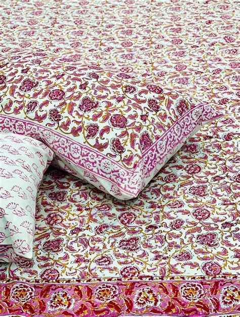 Pure Cotton Hand Block Print Bedsheet 93x108