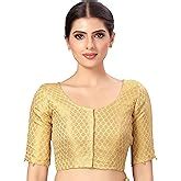 Studio Shringaar Women's Readymade Brocade Saree Blouse with Elbow ...