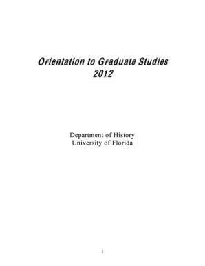 Fillable Online Orientation to Graduate Studies - University of Florida ...