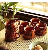 Buy ExclusiveLane Ceramic Studio Pottery Glazed Cups Set for Tea Set of ...
