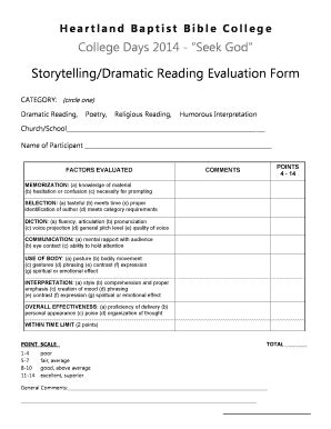 Reading Evaluation Form - Fill Online, Printable, Fillable, Blank ...