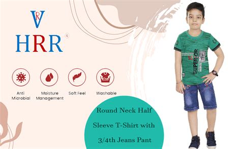 HRR Cotton Soft Round Neck Half Sleeve T-Shirt with 3/4th Jeans Pant ...