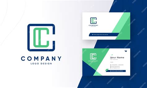 Premium Vector | Name initial letters c logo design with fresh business card design