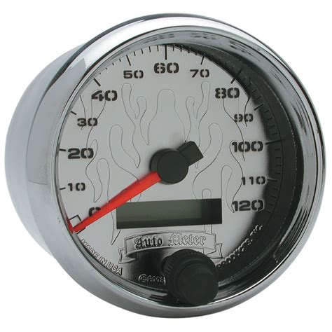 AutoMeter 19343 Pro-Cycle Electric Speedometer 2-5/8 in. Chrome Flame ...