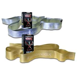 THERABAND CLX Resistance Band with Loops, 2 Pack Fitness Band for Home ...