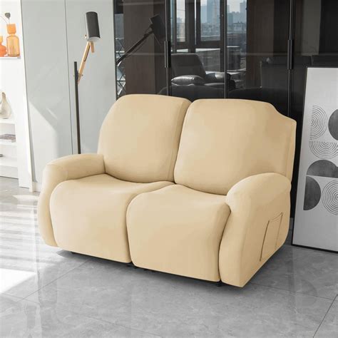 Beige Colour Elastic Recliner Sofa Covers | 1, 2 & 3 Seater Recliners ...