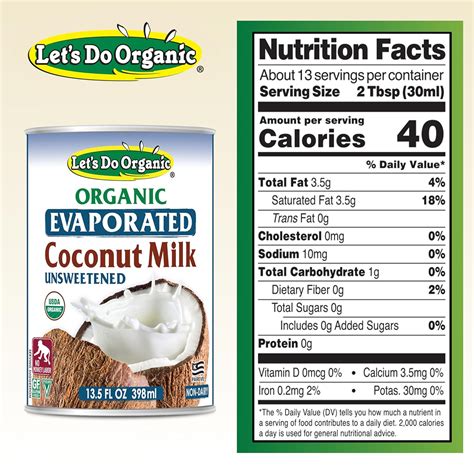 Let's Do Organic Lets Do Organic Evaporated Coconut Milk Unsweetened ...