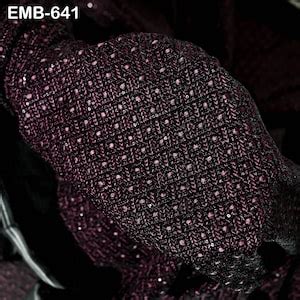 Buy Wine Indian Embroidered Velvet Fabric by the Yard Sewing DIY ...