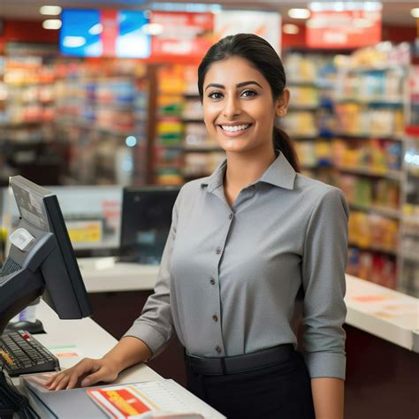 AI generated Indian sales girl with shop background 35122217 Stock ...