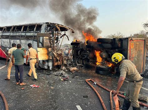 14 persons charred to death in bus fire in Andhra’s Markapuram