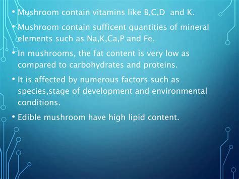 Nutrition content of mushroom | PPTX