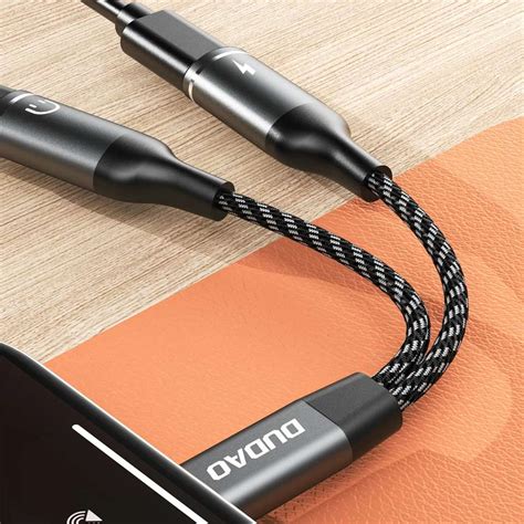 DUDAO Type C 5 A 0.11 m USB-C Splitter Sleek & Compact Design: Braided ...