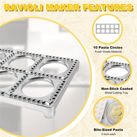 Buy Ravioli Maker with Press Ravioli Cutter Mold Includes Tray and ...