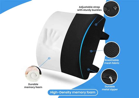 Sleepsia Lower Back Pain Half Lumbar Support Memory Foam Orthopedic Cu ...