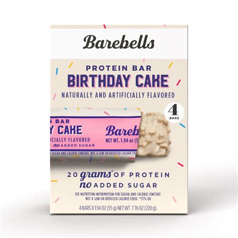Barebells Protein Bars with 20g High Protein, 1.9oz Bars, Birthday Cake ...