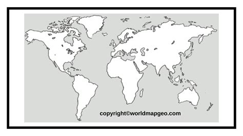 Blank Physical World Map Printable