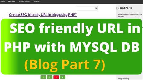 How to create SEO friendly URL in PHP with MYSQL database | Blog Part 7 ...