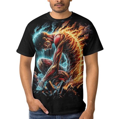 Attack on Titan T-Shirts, Anime Shirts for Men, Casual Crew Neck Tee ...