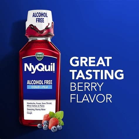 Vicks NyQuil Alcohol-Free Cold & Flu Relief Liquid Medicine - 12 FL OZ ...