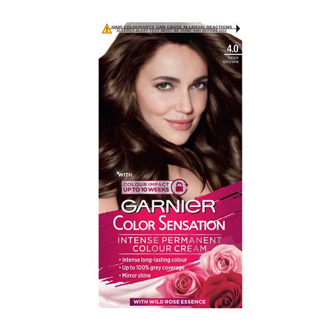Buy Garnier Color Sensation Brown Hair Dye Permanent 4.0 Deep Brown ...