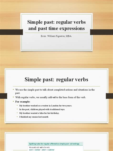 Simple Past Regular Verbs and Past Time Expressions | PDF
