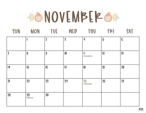November 2021 calendars 15 free printables – Artofit