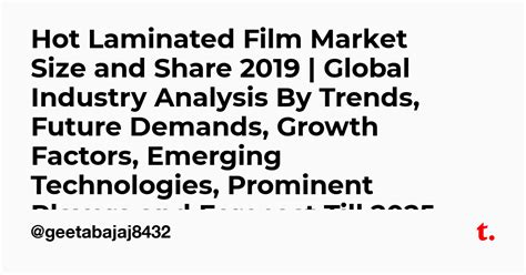 Hot Laminated Film Market Size and Share 2019 | Global Industry ...