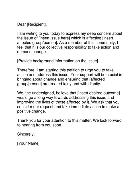 Image result for Example of Petition Format