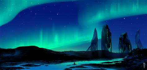 Aurora Borealis Town 5k Wallpaper,HD Artist Wallpapers,4k Wallpapers ...