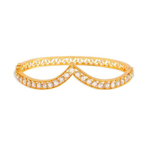 22 Karat Gold and Polki Diamonds Bangle