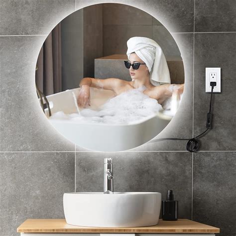 OOWOLF LED Bathroom Mirror - Backlit Circle Wall India | Ubuy