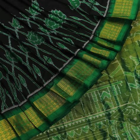 Black Ikkat Sambalpuri Silk Saree | A631403835 – Priyadarshini Handloom