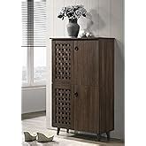 DeckUp Dusun 3-Door Engineered Wood Shoe Rack (Dark Walnut, Matte ...