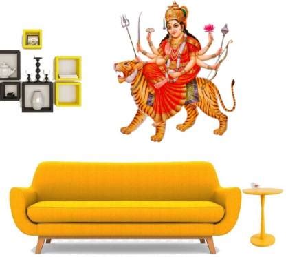 SRD 35”x24” Maa Durga Sticker for Living Room, wall Sticker for Kids ...
