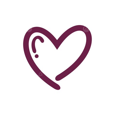 Purple Heart Love Symbol Glossy Outline, Purple, Heart, Outline PNG and ...