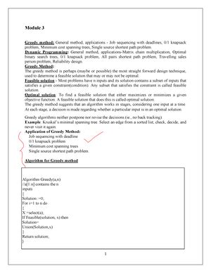 Module 4 - Dynamic programming and its characters. - MODULE 4 Dynamic ...