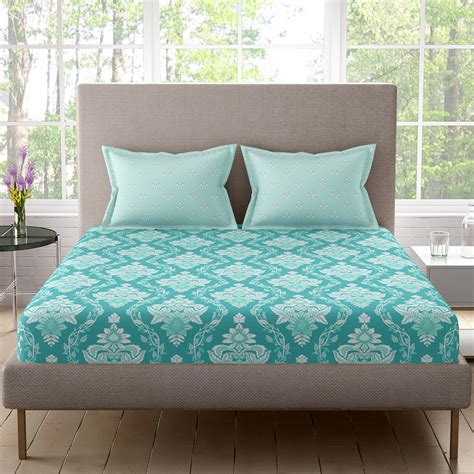 Buy PORTICO Sparkle Cotton 128TC Printed 3Pcs Queen Bedsheet Set from ...