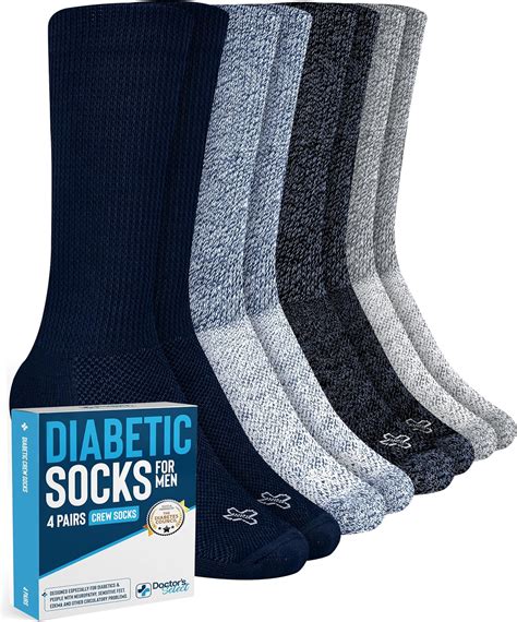 Amazon.com: Doctor's Select Diabetic Socks for Men and Women - 4 Pairs ...
