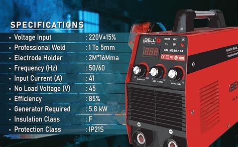 iBELL M250-104 Heavy Duty Inverter ARC Welding Machine (IGBT) 250A with ...