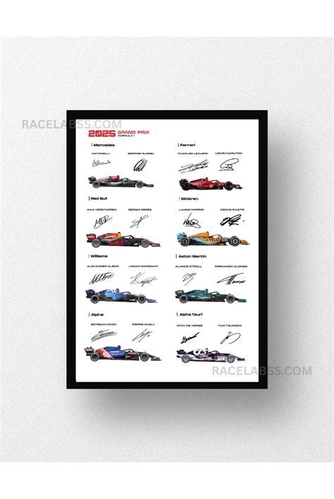 F1 Teams & Drivers Frame (Wall Decor) – Racelabss