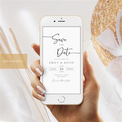 Electronic Save the Date, Minimalist Save the Date E-vite, Electronic ...