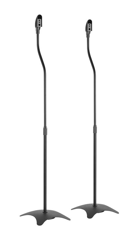 Techsol Black Universal Surround Sound Speaker Floor Stands Adjustable ...