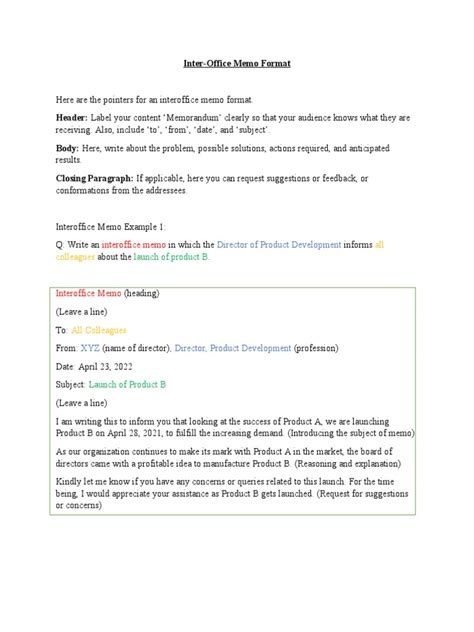 Inter Office Memo Example 的图像结果