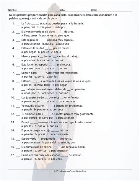 Por Vs Para In Spanish Practice at Jenna Stokes blog