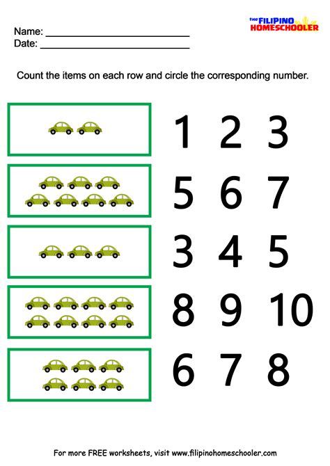 Number Recognition Worksheets 1-10 — The Filipino Homeschooler